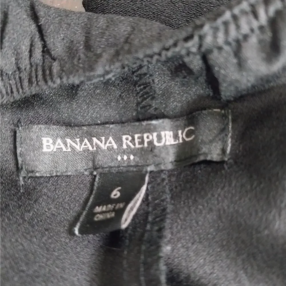 BANANA REPUBLIC! LUXE BLACK ONE PIECE RUFFLED BODICE JUMPSUIT, ONESIE! SZ 6